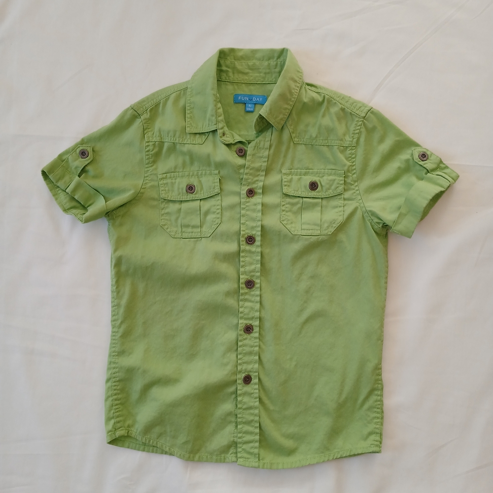 Kids Green Button Down Shirt